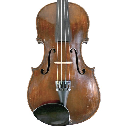 2 - An early 20th century English violin, with two piece back, 14