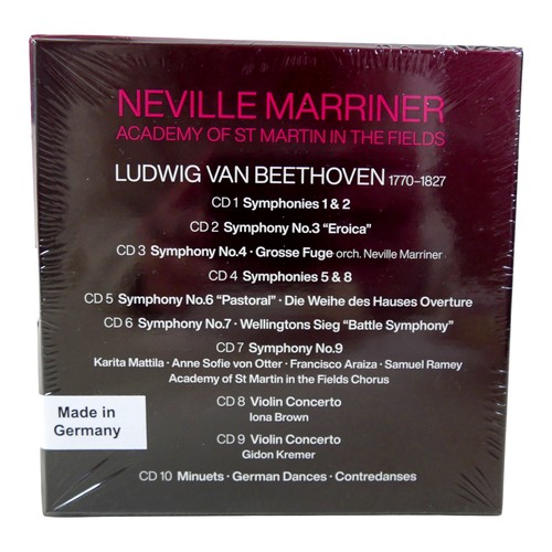 83 - Beethoven by Neville Marriner, Academy of St Martin in the Fields. 10 CDs. Recorded by Decca.
