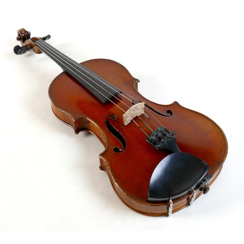 4 - A fine 19th century French violin, with a single piece back, 14