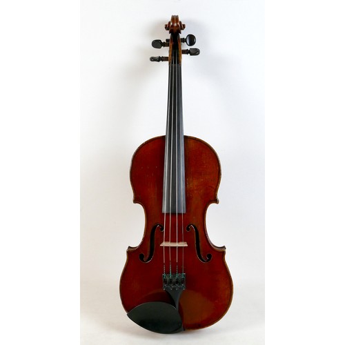 4 - A fine 19th century French violin, with a single piece back, 14