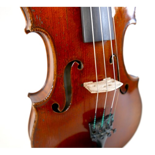 4 - A fine 19th century French violin, with a single piece back, 14