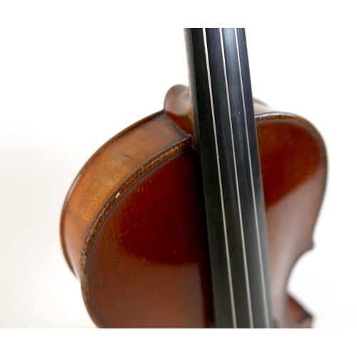 4 - A fine 19th century French violin, with a single piece back, 14
