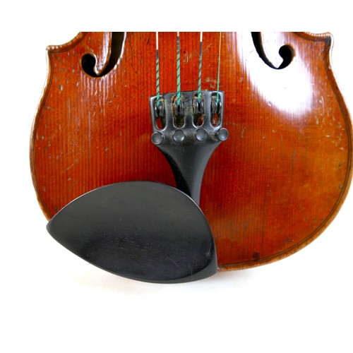 4 - A fine 19th century French violin, with a single piece back, 14