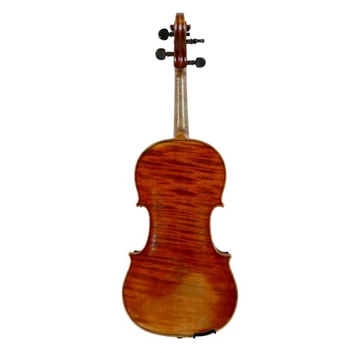 4 - A fine 19th century French violin, with a single piece back, 14