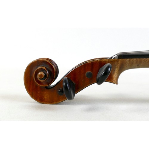 4 - A fine 19th century French violin, with a single piece back, 14