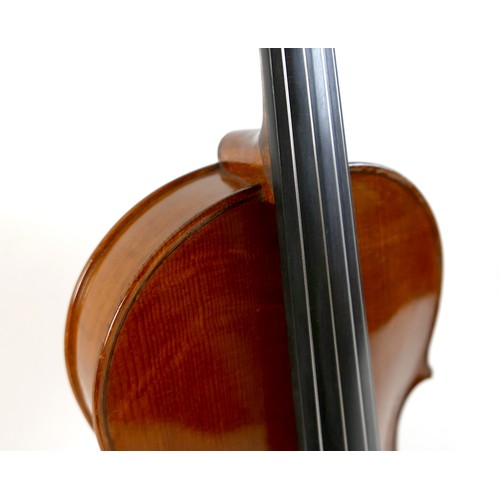 30 - A good full size English viola, made by A. R. Ridler, 1996, with a distinctive quilted maple one pie... 