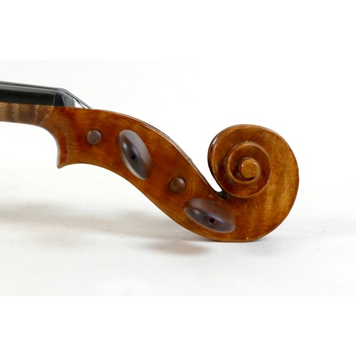 30 - A good full size English viola, made by A. R. Ridler, 1996, with a distinctive quilted maple one pie... 