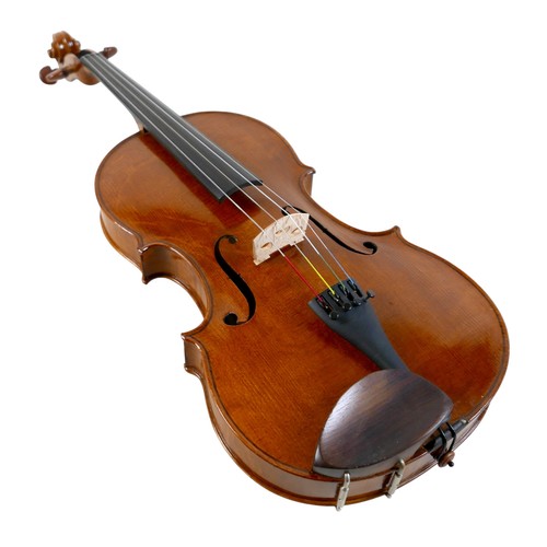 30 - A good full size English viola, made by A. R. Ridler, 1996, with a distinctive quilted maple one pie... 