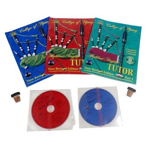 64 - A set of bagpipes, with green fabric and ebonised pipes, inscribed maker's name 'Inveran' to one pip... 