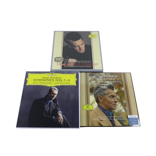 103 - Three Deutsche Grammophon Brahms, Beethoven and Bruckner vinyl box sets, comprising two Berliner Phi... 