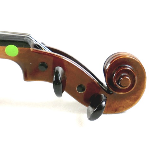 23 - A late 20th century German 1/4 size violin, by Herman, model Q017A, with bow and soft case, back 11