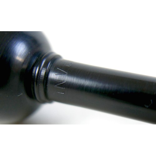 64 - A set of bagpipes, with green fabric and ebonised pipes, inscribed maker's name 'Inveran' to one pip... 