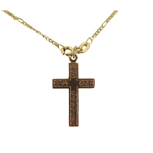 48 - A 9ct yellow gold crucifix on chain and an 18ct St Christopher pendant, 9ct weight 3.8g, 18ct weight... 