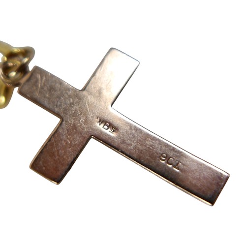 48 - A 9ct yellow gold crucifix on chain and an 18ct St Christopher pendant, 9ct weight 3.8g, 18ct weight... 