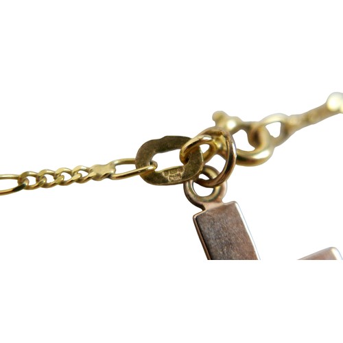 48 - A 9ct yellow gold crucifix on chain and an 18ct St Christopher pendant, 9ct weight 3.8g, 18ct weight... 