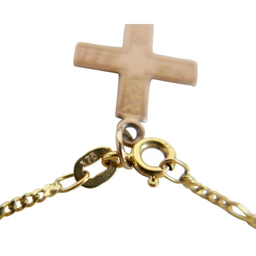 48 - A 9ct yellow gold crucifix on chain and an 18ct St Christopher pendant, 9ct weight 3.8g, 18ct weight... 