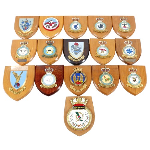 200 - A collection of sixteen military mess shields (16)