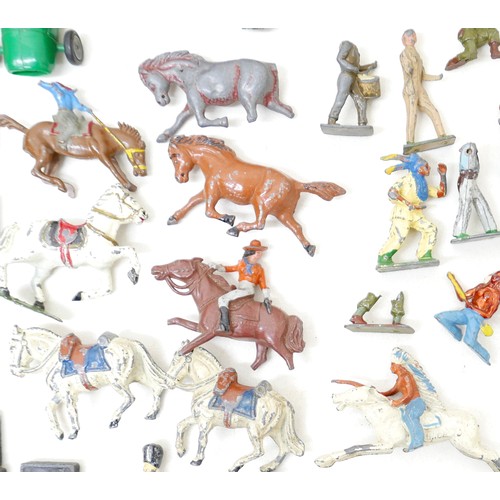 233 - A collection of vintage lead figures, Meccano and toys.(1 box)