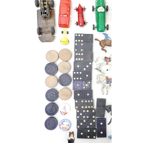 233 - A collection of vintage lead figures, Meccano and toys.(1 box)