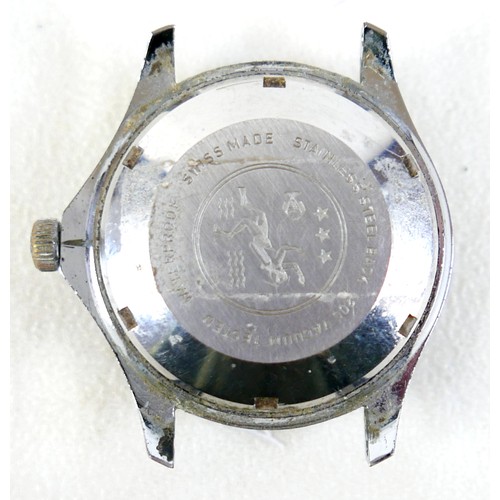 91 - A Sicura automatic stainless steel divers watch 25 jewel movement, rotating black bezel and black di... 