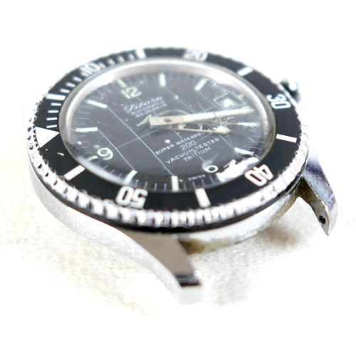 91 - A Sicura automatic stainless steel divers watch 25 jewel movement, rotating black bezel and black di... 