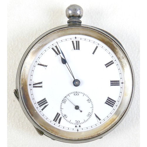 92 - Two silver pocket watches and a silver cigarette case, case weight 2.3 troy oz.(3)