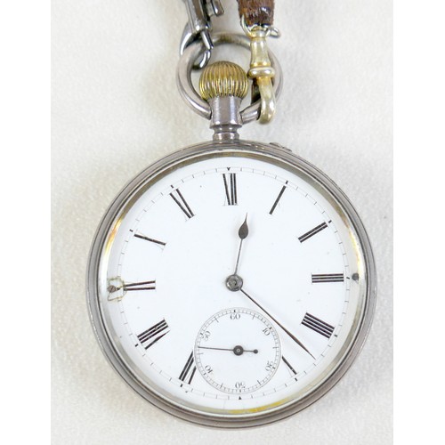 92 - Two silver pocket watches and a silver cigarette case, case weight 2.3 troy oz.(3)