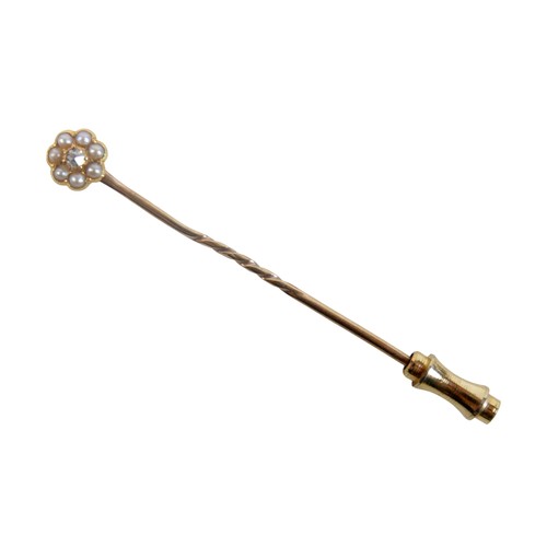 29 - A gold cased art deco style ladies wrist watch with black leather strap, unmarked nut testing as 9ct... 