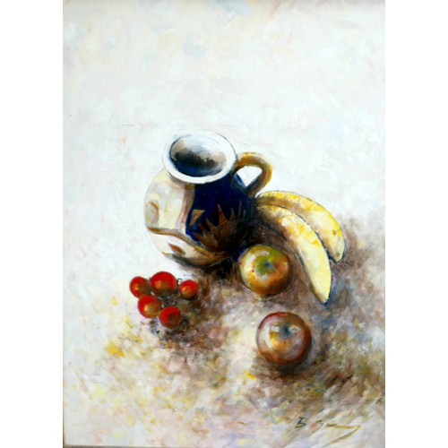 347 - Barry Gray (British, b. 1947): The Hand Painted Jug, Jug, oil on board, framed, signed B Gray lower ... 