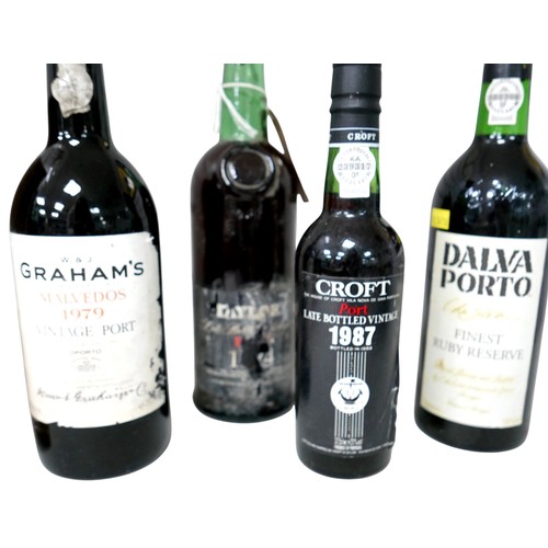 136 - A mixed group of Port and wine including Graham's 1979 Vintage Port, Daw's Ruby Wine of Port Charact... 