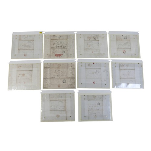 Re: Caribbean / plantation / Jamaica. An important collection of TEN complete letters sent from Jamaica to Britain over a ten-year period from 1829 to 1839, written for the attention of plantation owner Henry Lawes Long, all regarding the slavery plantations, emancipation, Jamaican sugar trade, at Longville Park plantation estate Jamaica, Lucky Valley plantation, Jamaica, Pen and Wharfe, details for operating a sugar estate in the West Indies in the years prior to the abolition of slavery and post-emancipation. Includes a first-hand account of events by directly after the emancipation of slaves / apprentices in Jamaica by Edward Thompson. (Full transcripts of all letters available on request).

Including: 

1: Dover 14 Feb 1829. Received London 4 April 1829. From James Shenton, Jamaica. 
To Henry Long Esq. C/O Messrs George Rutherford & Co. Camomile St. London.
“I have deputed Mr. Hannaford, a highly respectable planter, residing within 3 miles of it, to act for me. And I would strongly recommend you and Mr. Oliver to send him a Power of Attorney for the Pen and Wharfe, and if the whole property belonged to myself I should appoint Mr. Hannaford my attorney, whilst I continue to live so far The late Wharfinger has been very deficient in his off delivery of articles received and is now in Spanish Town Gaol at my suit.”


2: packet post, to Henry Long Esq, c/o Messrs George Rutherford & Co, 
From J.W. Miller, dated Clarendon 6th Feb 1830. Per Packet "Spey". Feb. 9th. 1830. Recd. London. 13th. April 1830. Describes sugar crop at Lucky Valley plantation, Jamaica, “Your negroes are healthy.”


3: to Henry Long Esq, c/o Messrs George Rutherford & Co,
Dated 16th Jan 1834. From J.W. Miller regarding Lucky Valley plantation, Jamaica, and Longville Park plantation, Jamaica. Discusses the end of slavery and the apprenticeship system.
Poll tax for slaves and bonding stock. “The Holidays have passed by very quietly amongst the negroes in all parts of the Island as far as I have learnt, and we expect they will continue orderly after Slavery ceases and the Apprenticeship system commences on the 1st August - The time of labour being limited to 45 hours in a week, we much fear will operate against the Sugar Planters in taking off their Crops, but we are in good hopes that Parliament will make some alteration in this clause of the Bill.” “The Poll Tax is very high this year 10/- for slaves and 2/6 for Bonding stock.”

(Notes: Henry Lawes Long is listed as the joint owner of the Longville Park estate Jamaica in 1825 – 1834 – he was a joint owner with James Shenton from 1826 – 1834. So this letter is from one of the joint owners to the other. Henry Long and James Miller are both mentioned in the claim details for Jamaica Estates for Longville Park on 18th Apr 1836, as having 51 Enslaved | £1046 1s 4d, https://www.ucl.ac.uk/lbs/claim/view/15843  UCL Centre for the Studies of the Legacies of British Slavery, online. 
Edward Long, listed as owner of the Lucky Valley plantation on Jamaica. Mentioned in https://www.ucl.ac.uk/lbs/estate/view/2025