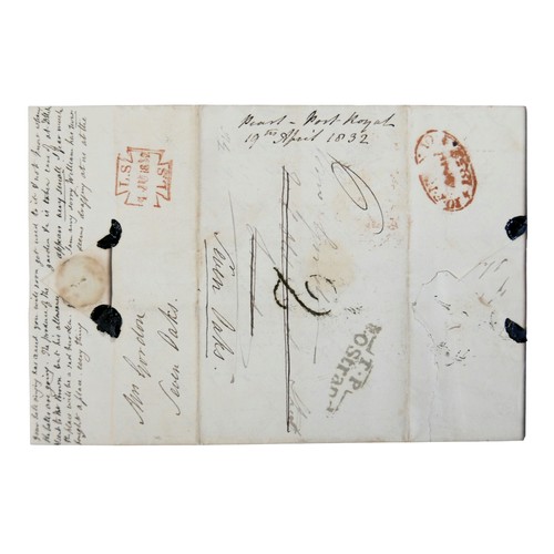 227 - Inter-Island mail / Jamaica postal history/ Military Naval interest / slavery / emancipation / plant... 
