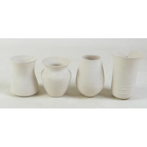 162 - A collection of eight pieces of porcelain by Mollie Hillam, to include three small vases and one pie... 