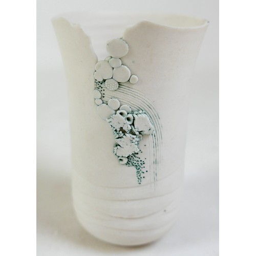 162 - A collection of eight pieces of porcelain by Mollie Hillam, to include three small vases and one pie... 