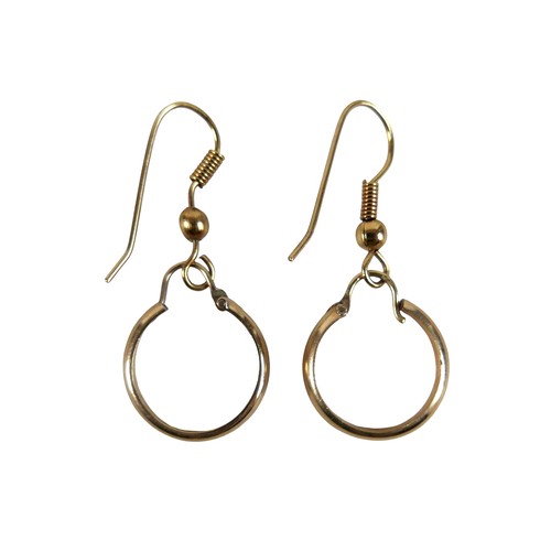 16 - A pair of 9ct gold hoop earrings, 2g, together with five pairs of yellow metal earrings. (1 bag)