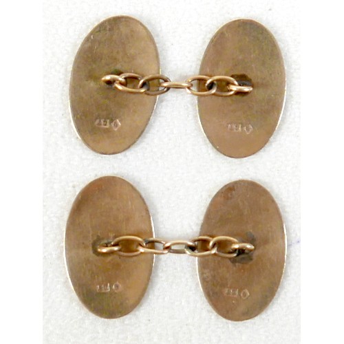 56 - Two pairs of 9ct gold cufflinks, 8.1g gross. (1 bag)