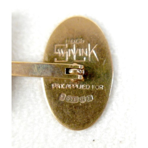 56 - Two pairs of 9ct gold cufflinks, 8.1g gross. (1 bag)