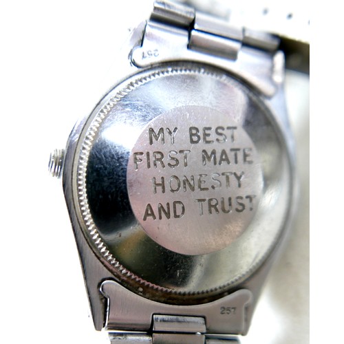 97 - A Rolex Air-King Oyster Perpetual gent's wrist watch with champagne dial, stainless steel case and s... 