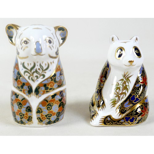 172 - Four Royal Crown Derby paperweights Endangered Species, specially commissioned by Sinclairs, limited... 