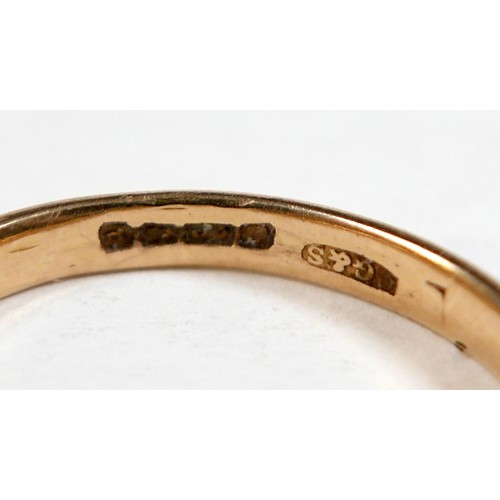 55 - A 22ct yellow gold band ring size Q, 2.5mm band, 3.2g.