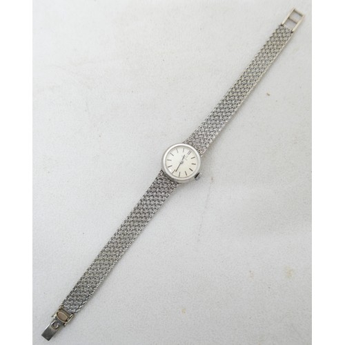 95 - An Omega 9ct white gold ladies bracelet wristwatch manual wind movement no 33647823, ref BM7115678, ... 