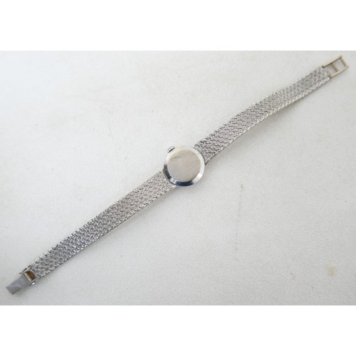 95 - An Omega 9ct white gold ladies bracelet wristwatch manual wind movement no 33647823, ref BM7115678, ... 