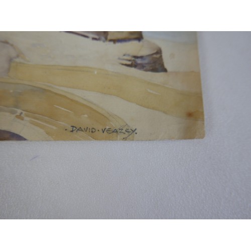 328 - David Veazey: six assorted watercolours of British landscape subjects to include Views of Whitby Low... 