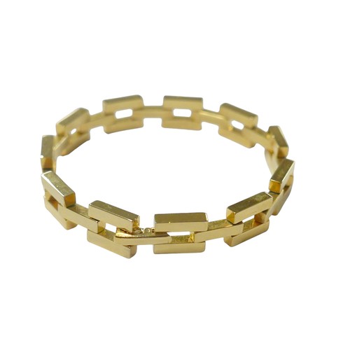 2 - An 18k yellow gold bracelet, bar link design, maker RGP, 9.5mm wide, 20cm long, 31.5g.