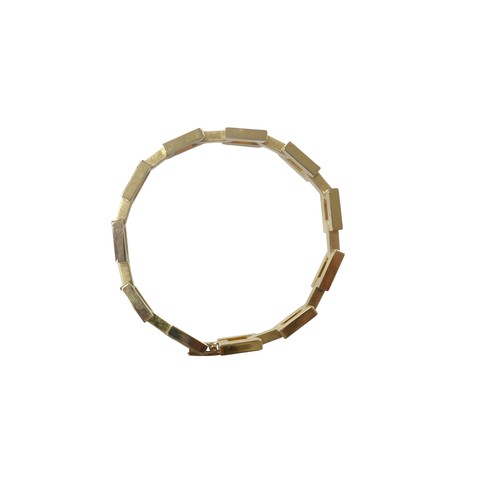 2 - An 18k yellow gold bracelet, bar link design, maker RGP, 9.5mm wide, 20cm long, 31.5g.