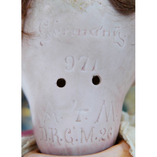 34 - An early 20th century Armand Marseilles bisque headed doll, with sleepy eyes, hand painted eyelashes... 