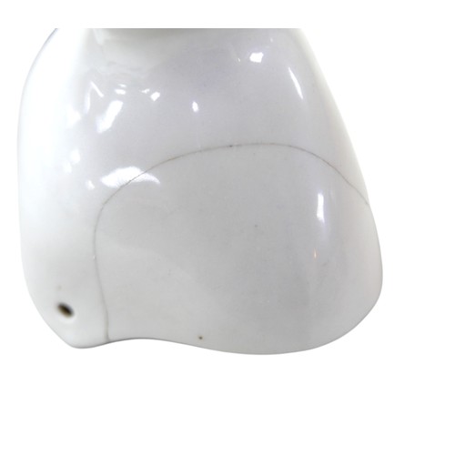 51 - Four 19th century bisque dolls' shoulder-heads, all with hand painted features and middle partings t... 