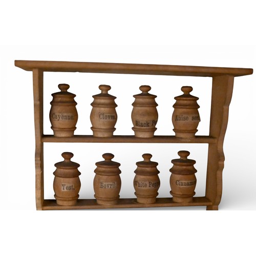 68 - A group of doll's house kitchen items, spice jars, pots and pans, die-cast lead chickens. (1 box)
Pr... 