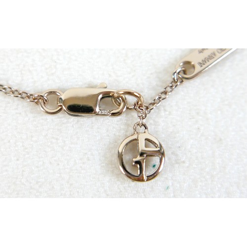 155 - A Giorgio Armani 18ct gold bracelet, with G logo lozenges, lobster clasp, with box and fabric bag, a... 