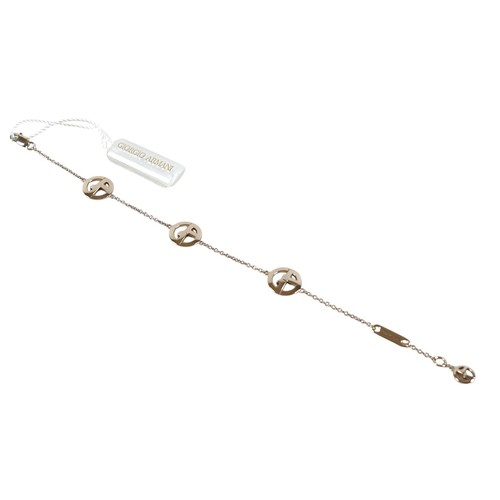 155 - A Giorgio Armani 18ct gold bracelet, with G logo lozenges, lobster clasp, with box and fabric bag, a... 